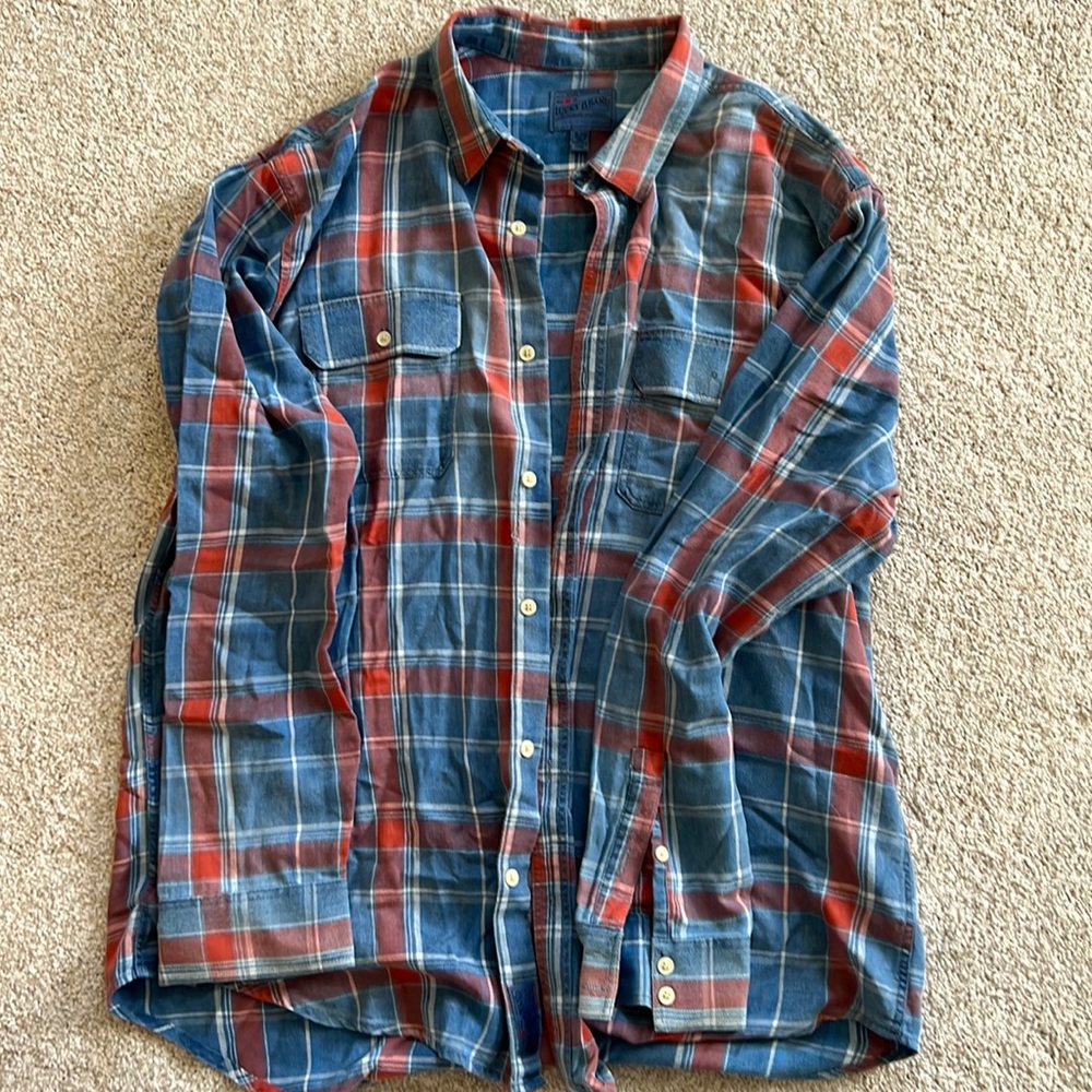 Blue and red lucky brand flannel